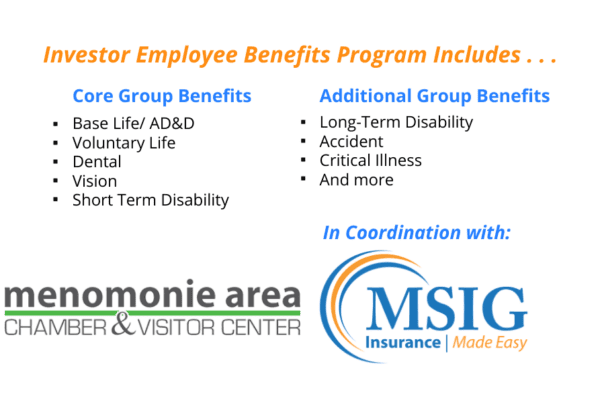 MSIG Menomonie Chamber Member Benefits Program with Group Benefits.