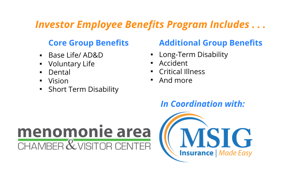 MSIG Menomonie Chamber Member Benefits Program with Group Benefits.